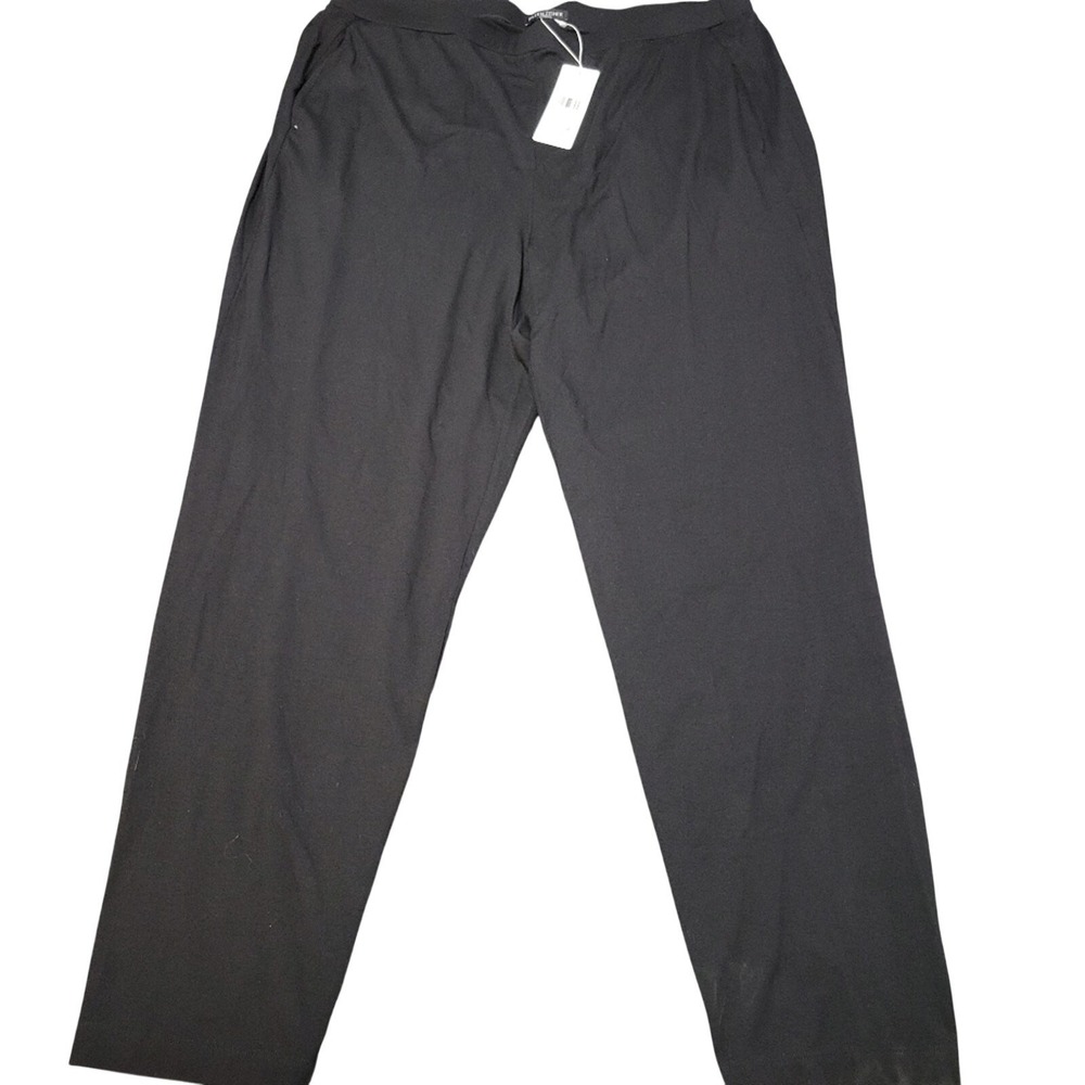 Eileen Fisher Pants Womens Extra Large Black Slim Ankle Slouchy Comfort Stretch